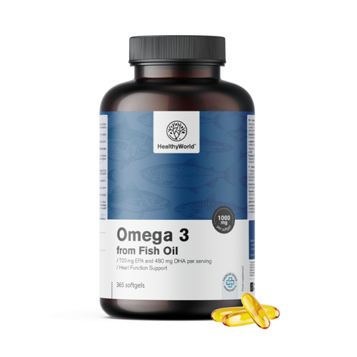 Ωμέγα-3 1000 mg - από ιχθυέλαιο, 365 μαλακές κάψουλες