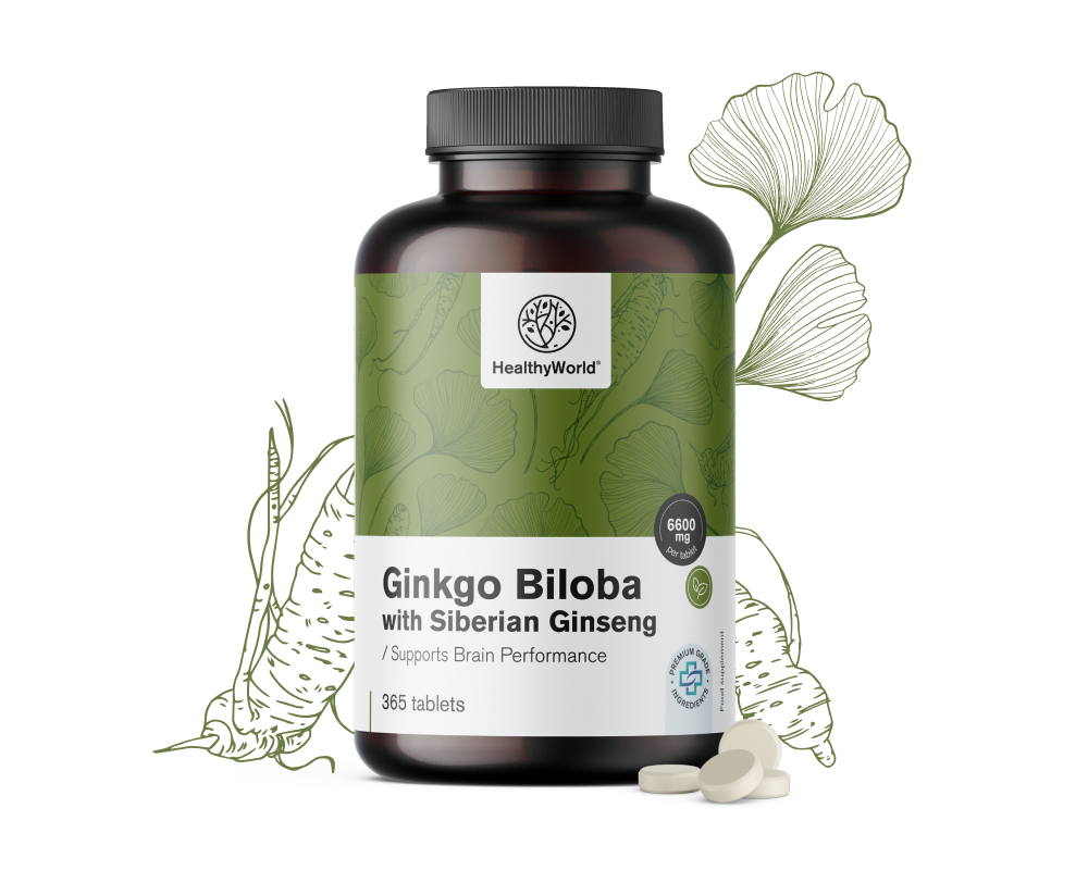 Ginkgo biloba με τζίνσενγκ Σιβηρίας 6600 mg