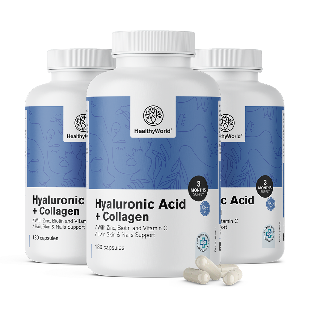 3x Σύμπλεγμα υαλουρονικό οξύ + κολλαγόνο Υαλουρονικό οξύ + κολλαγόνο σύμπλεγμα