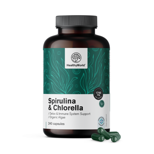 Σπιρουλίνα και χλωρέλλα 1740 mg, 240 κάψουλες
