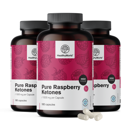 3x Κετόνες σμέουρου 1.500 mg, συνολικά 540 κάψουλες